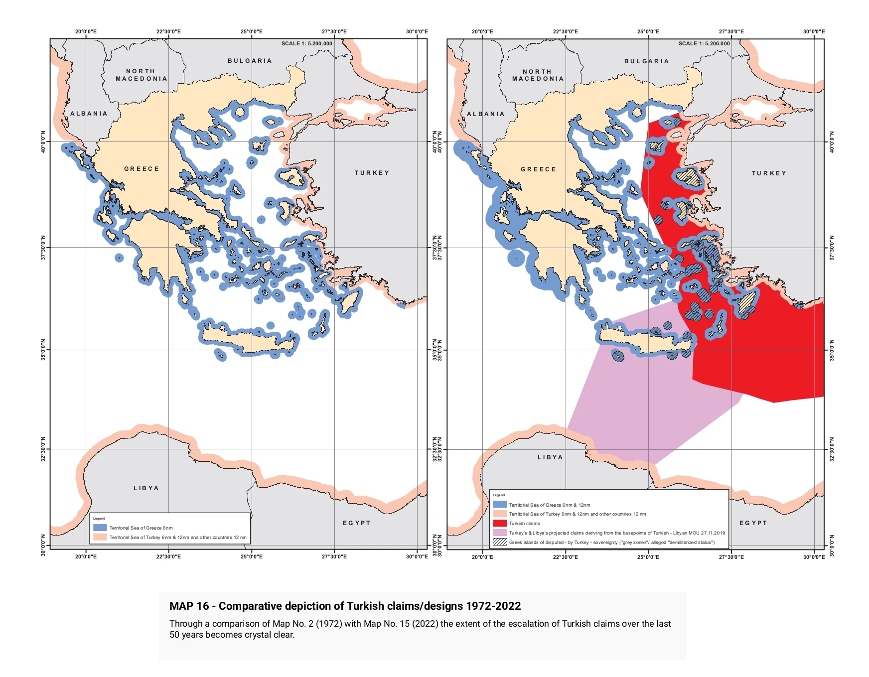 Turkish revisionism: MAP 16 - Comparative depiction of Turkish claims/designs 1972-2022