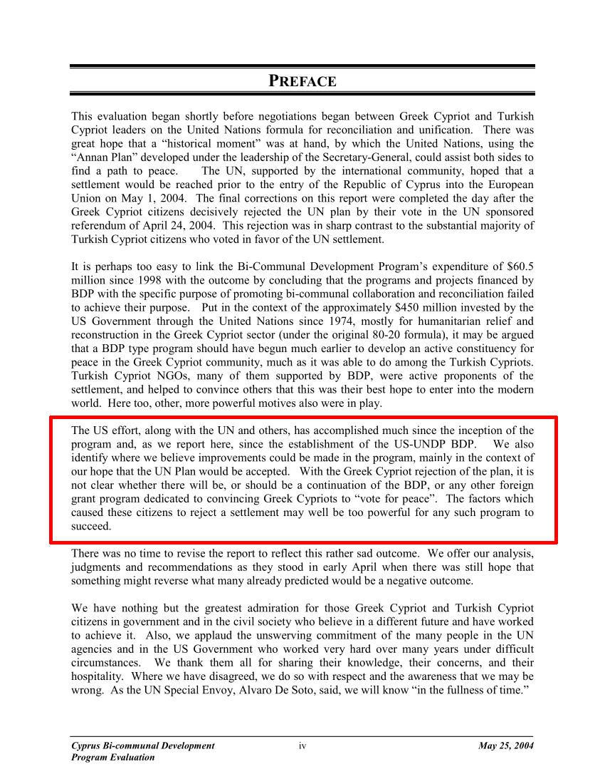 Έκθεση της Nathan Associates για λογαριασμό της USAID με τίτλο "ΑΞΙΟΛΟΓΗΣΗ ΔΙΚΟΙΝΟΤΙΚΟΥ ΑΝΑΠΤΥΞΙΑΚΟΥ ΠΡΟΓΡΑΜΜΑΤΟΣ ΚΥΠΡΟΥ".