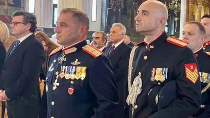 Ο Δήμαρχος Ορεστιάδας Διαμαντής Παπαδόπουλος, ο Διοικητής της 3ης Ταξιαρχίας Πεζικού «Ρίμινι» (3 Μ/Κ ΤΑΞ), Ταξίαρχος Αθανάσιος Φωτεινόγλου και ο Υπασπιστής Διοίκησης 3 Μ/Κ ΤΑΞ.