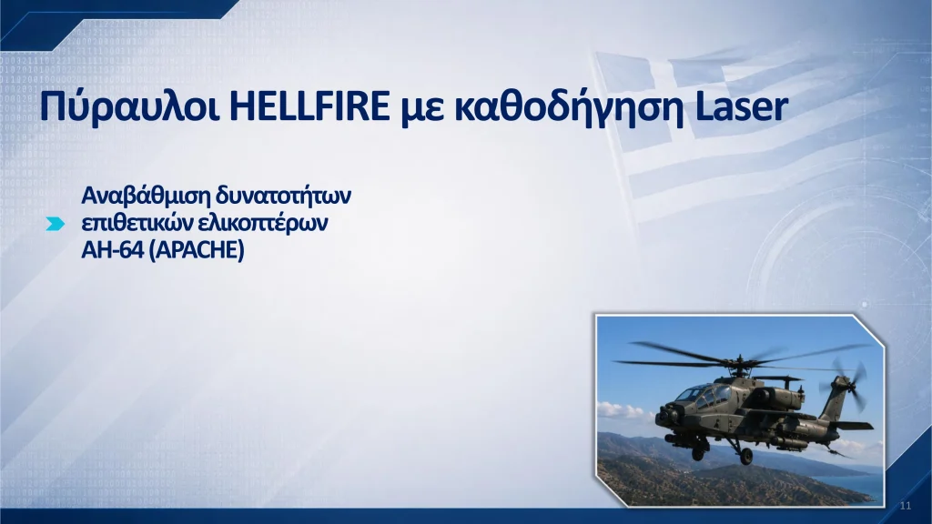 Έγκριση ΚΥΣΕΑ για 11 εξοπλιστικά προγράμματα στις Ένοπλες Δυνάμεις Πύραυλοι HELLFIRE με καθοδήγηση Laser για τα AH-64 (APACHE)